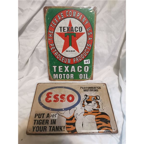 Esso and Texaco Tin Signs