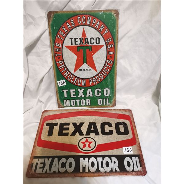 Two Texaco Tin Signs
