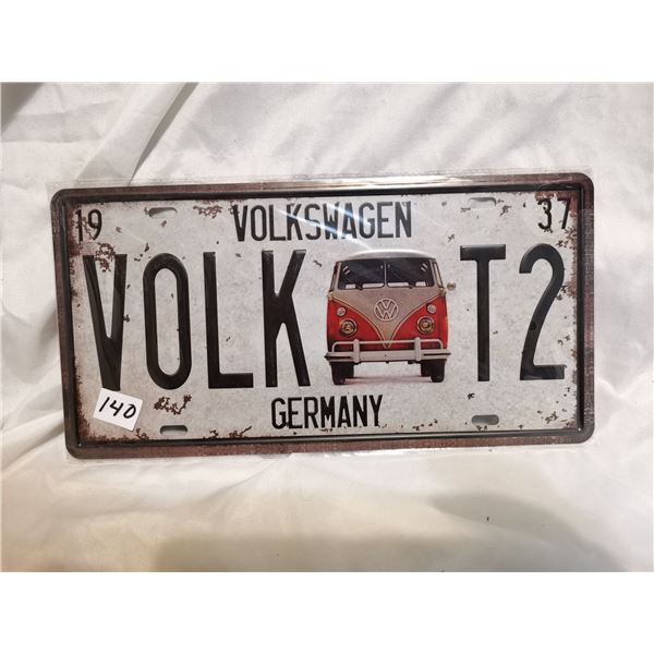 Volkswagen Tin License Plate