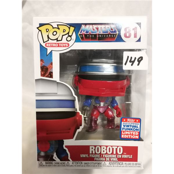 Rare Roboto 2021 Funkon Funko Pop, Masters of the Universe