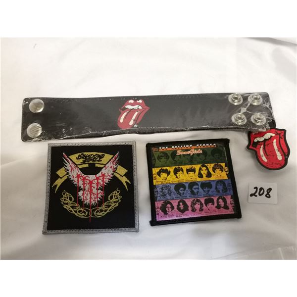 Rolling Stones Lot – (2) Patches, NOS Wrist Band