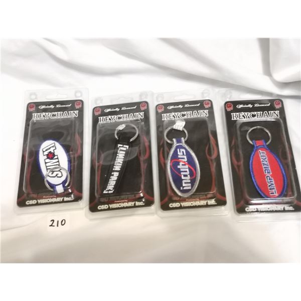 (4) NOS Rock Band Keychains – Sum 41, Linken Park, Incubus, Limp Bizkit