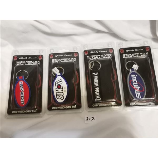 (4) NOS Rock Band Keychains - Incubus, Linken Park, Sum 41, Limp Bizkit