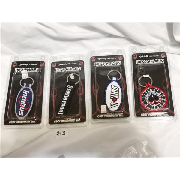 (4) NOS Rock Band Keychains - Deftones, Linken Park, Incubus, Sum 41