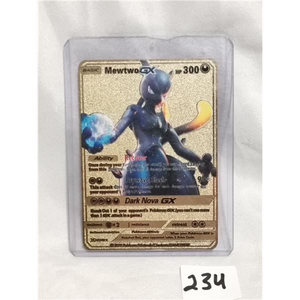 Custom Fan-Art Gold Foil Mewtwo Novelty Card