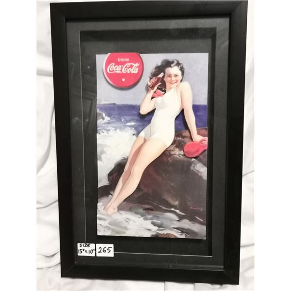 Framed 3-D Coca-Cola Ad Art by Ralph Sutton Designs, 10x15”