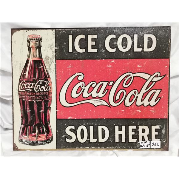 Coca-Cola Tin Sign, 12x16”