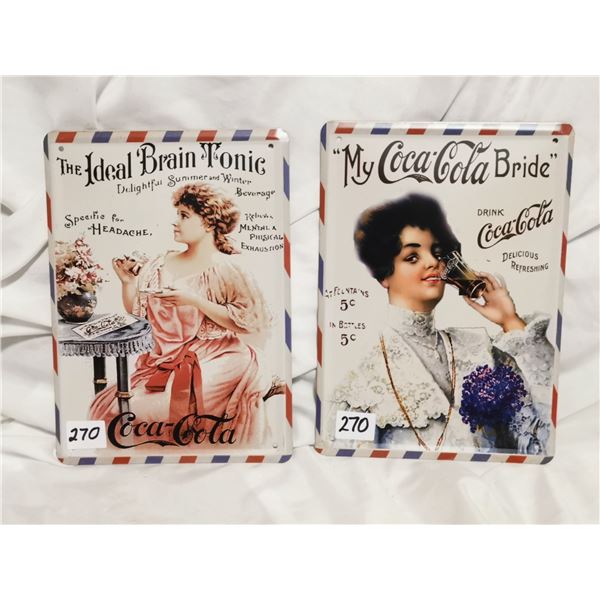 (2) Coca-Cola Tin Signs,