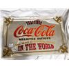 Image 1 : Glass Coca-Cola Advertising Sign, 12x18”
