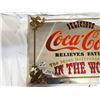 Image 2 : Glass Coca-Cola Advertising Sign, 12x18”