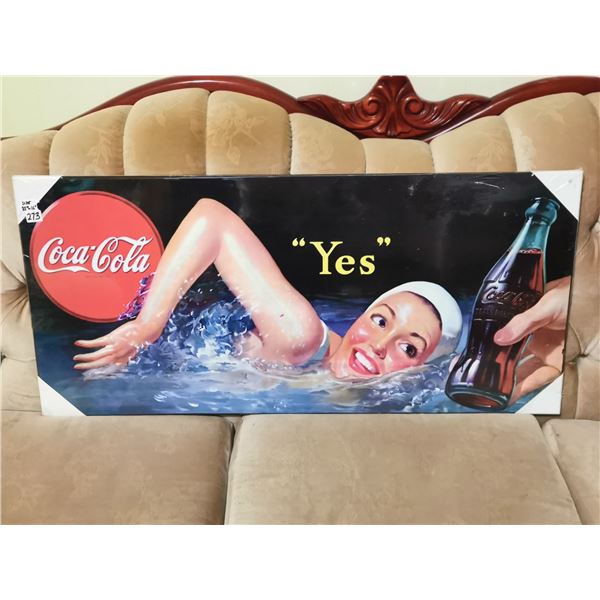 Large 16x35” Coca-Cola Swimming Ad Art Print