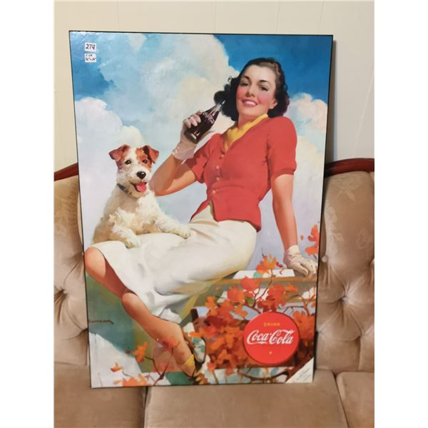Large 24x36” Wooden Coca-Cola Art Print