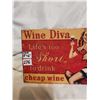 Image 3 : “Wine Diva” Tin Sign, 6x8”