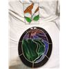 Image 1 : Two Stained Glass Pieces, Flower & Tree