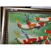 Image 4 : Framed Koi Fish Oil Painting, 25x29”