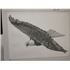 Image 1 : Numbered Limited Edition Soaring Bald Eagle Pen & Ink Art Print – 24" x 18"