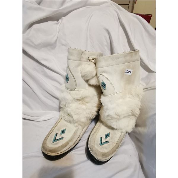 White Beaded Mukluks, Manitobah Mukluks