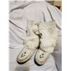 Image 1 : White Beaded Mukluks, Manitobah Mukluks