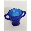 Image 3 : Cobalt Glass Vase, 5” (has chip on bottom)