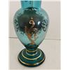 Image 5 : Vintage Teal & Gold Enamel Ruffled Glass Vase