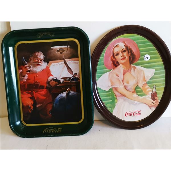 (2) Coca-Cola Trays