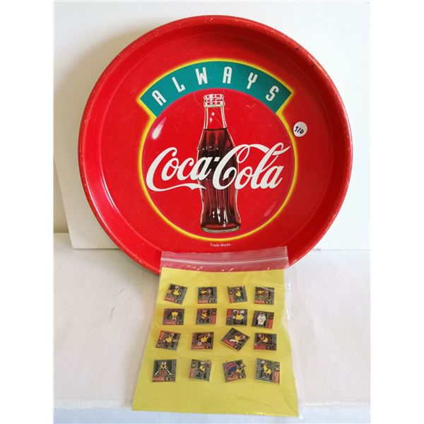 (16) 1999 Coca-Cola Prince Albert Western Canada Summer Games Pins, Coca-Cola Tray