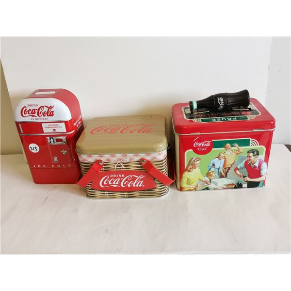 (3) Coca-Cola Tins