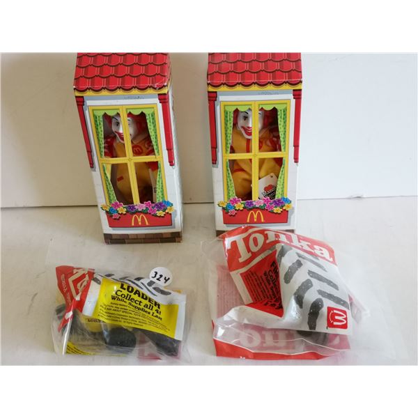 (2) Vintage Ronald McDonald House Toys, (2) Tonka McDonalds Happy Meal Toys