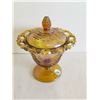 Image 1 : Indiana Glass Pedestal Covered Candy Dish, 6 ¾” Tall