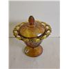 Image 3 : Indiana Glass Pedestal Covered Candy Dish, 6 ¾” Tall