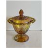 Image 4 : Indiana Glass Pedestal Covered Candy Dish, 6 ¾” Tall