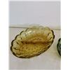 Image 3 : (2) Indiana Class Candy Dishes, Green & Amber