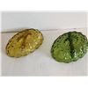 Image 4 : (2) Indiana Class Candy Dishes, Green & Amber