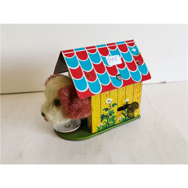Vintage Tin Toy Eating Dog Wind Up Toy, Made in Japan – Works
