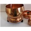 Image 5 : Copper Candle Holders, Copper Bowl & Tray