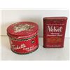 Image 4 : (2) Vintage Tobacco Tins – Tuckets 25 cent & Velvet