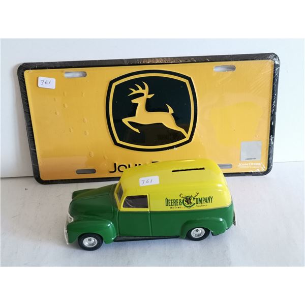 John Deere Plate & Coin Bank