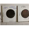 Image 3 : (6) Canada Large Pennies – 1859, 1882-H, 1901, 1904, 1911, 1912