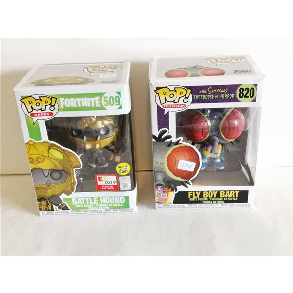 Battle Hound (Fortnite) & Fly Boy Bart (Simpsons) Funko Pop! Figures