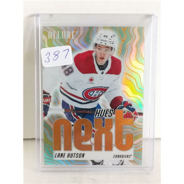 2025-26 NHL Upper Deck Allure Lane Hutson Hues Next Orange #HN-15