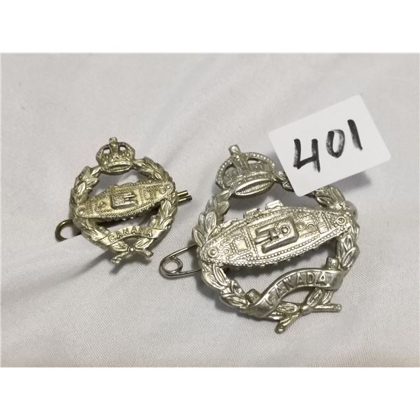 Two Canadian WWI Badges