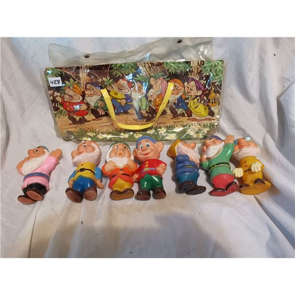 Vintage Disney Seven Dwarf Rubber Figurines