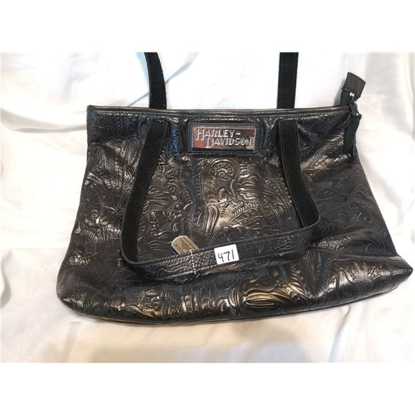 Harley Davidson Black Leather Purse