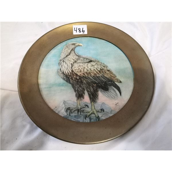 Framed Eagle Tile, Ceramic, German Keramik