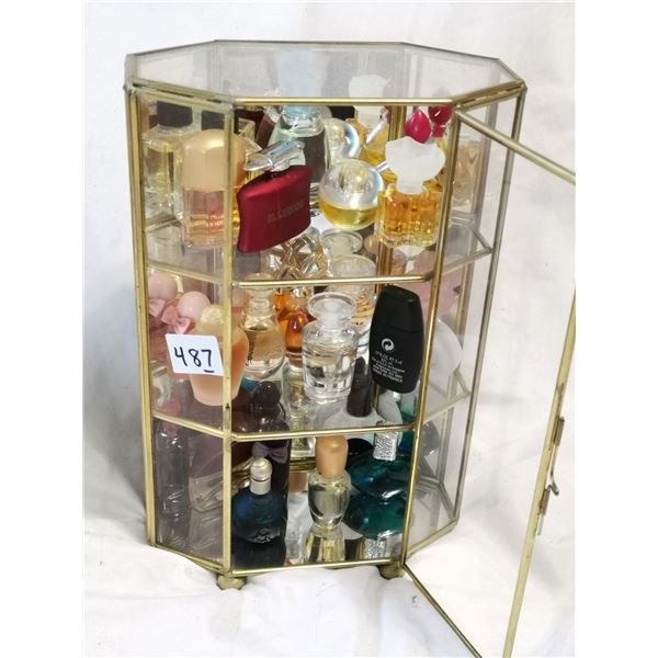 Glass Display Full of Smaller Good Name Perfumes