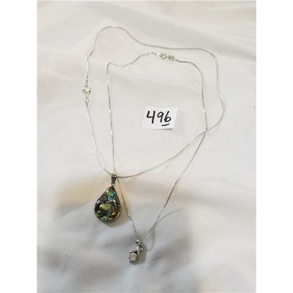 Two Necklaces with Pendants, one is Sterling