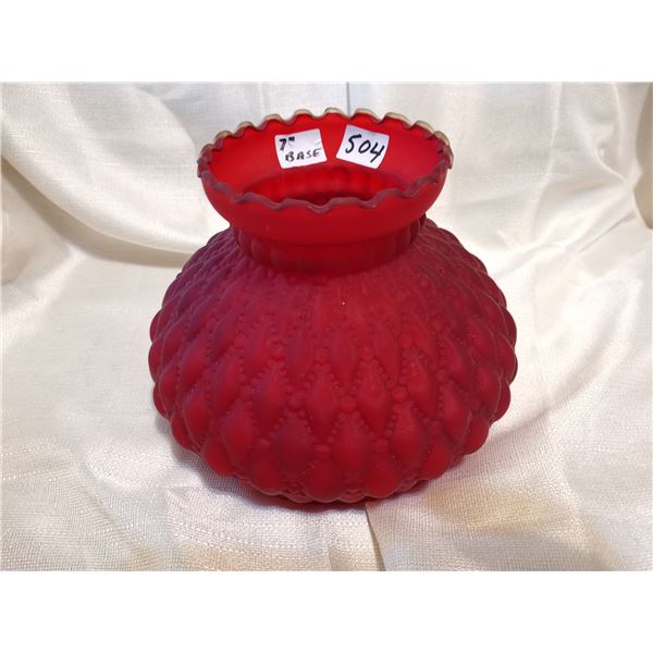 Red glass cover for oil lamp