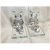 Image 1 : Two crystal bookends, one has little chip