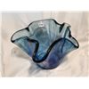 Image 1 : Blown blue glass dish