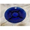 Image 1 : French blue glass candy nut dish